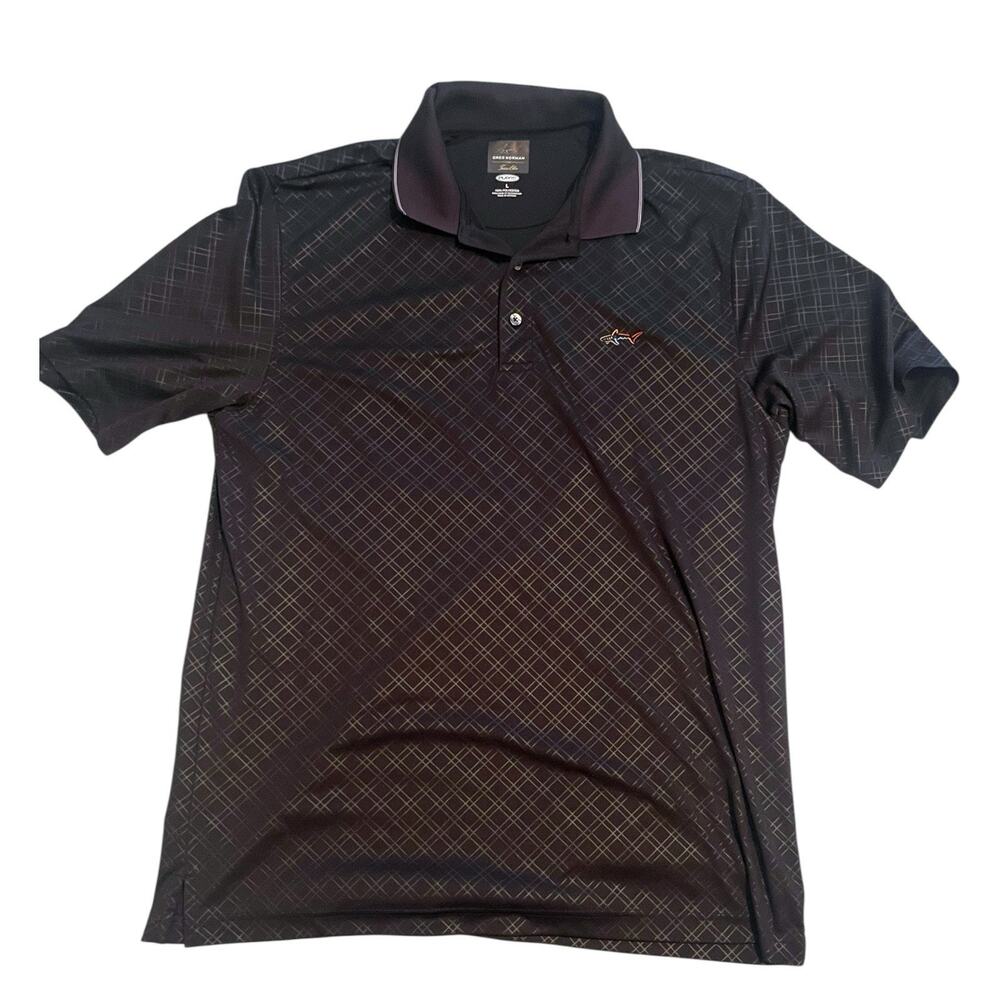 Greg Norman for Tasso Elba Play Dry Men's Size L Black Stretch Golf Polo Shirt